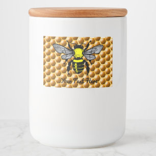 Honeycomb Honey Jar Bee Labels Lebensmitteletikett