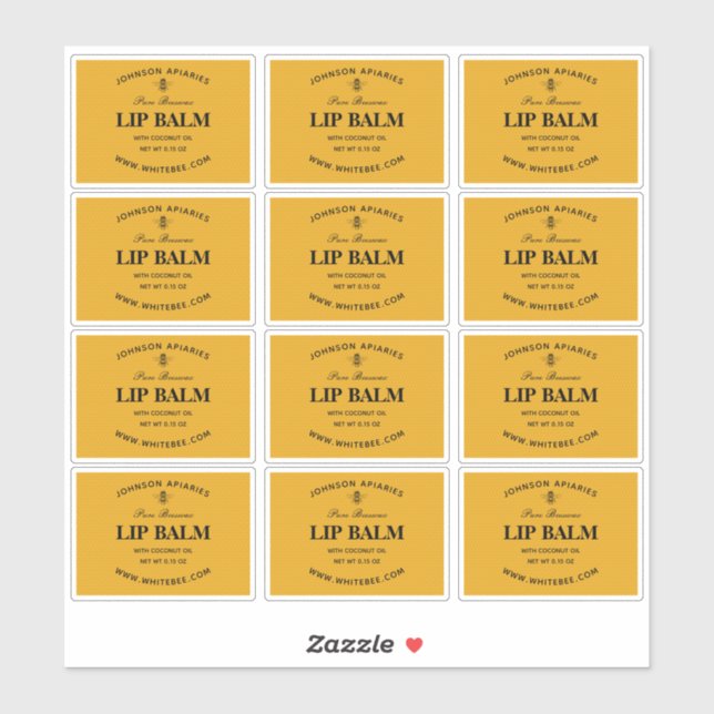 Honeycomb Lip BeesWachs Balm Labels (Blatt)