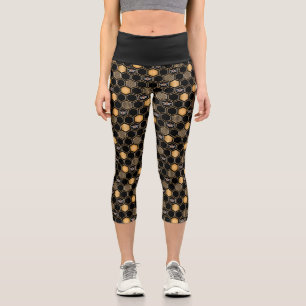 Honeycomb Muster Capri Leggings