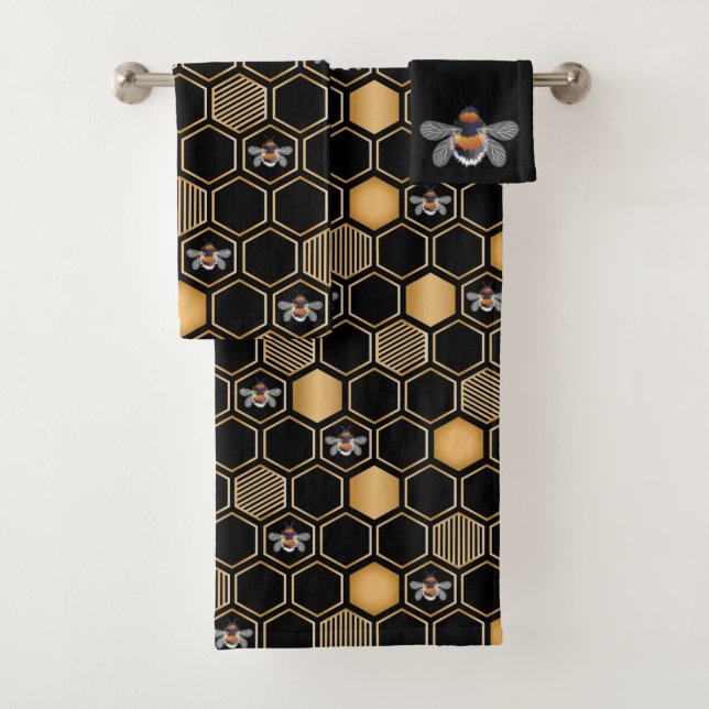Honeycomb Pattern Badhandtuch Set (Insitu)