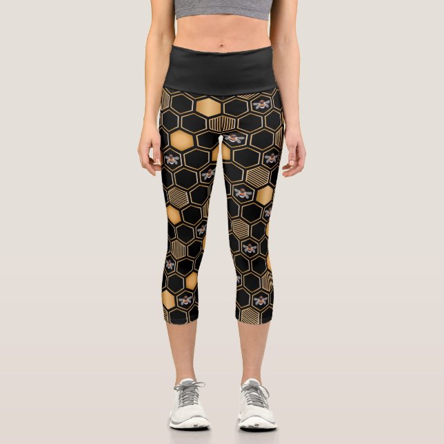 Honeycomb Pattern Capri Leggings (Vorderseite)