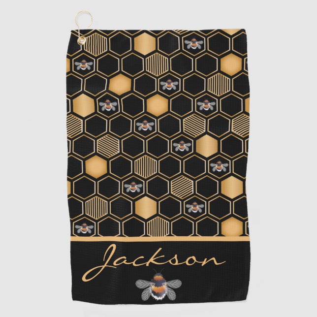 Honeycomb Pattern Golfhandtuch (Vorderseite)