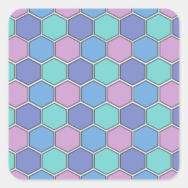 Honeycomb Pattern Pastels Quadratischer Aufkleber