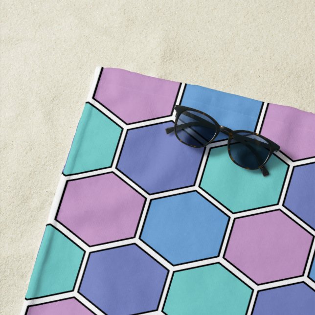 Honeycomb Pattern Pastels Strandtuch (Beispiel)