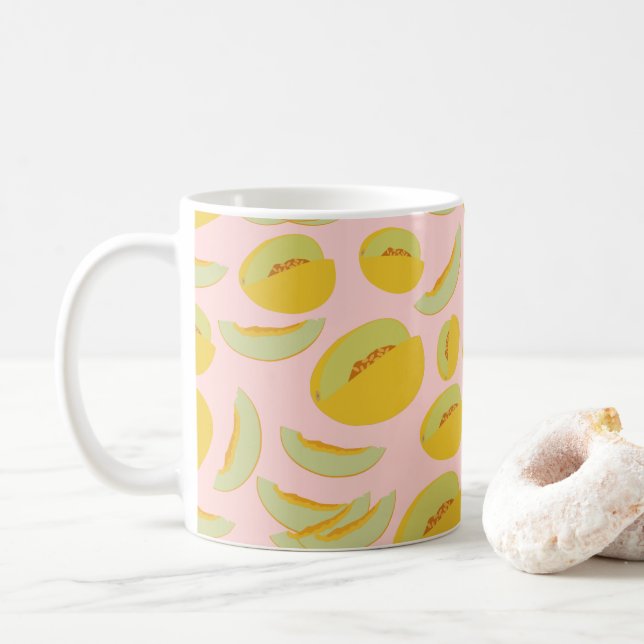 Honeydew Melons Fruchtmuster Flip Flops Kaffeetasse (Mit Donut)