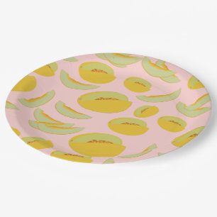 Honeydew Melons Fruchtmuster Pappteller