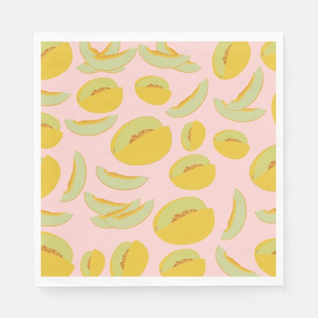 Honeydew Melons Fruchtmuster Serviette (Vorderseite)