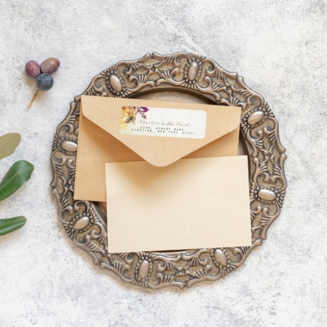 Honeymoon Bee Vintage Rücksendeadressen-Aufkleber (Honeymoon Bee Vintage Return Address Labels)