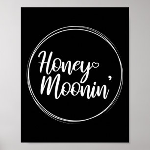 Honeymoon Couple Wedding Honeymoonin Brides Groom Poster