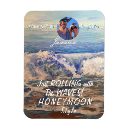 Honeymoon Cruise Blue PERSONALIZE Foto Magnet