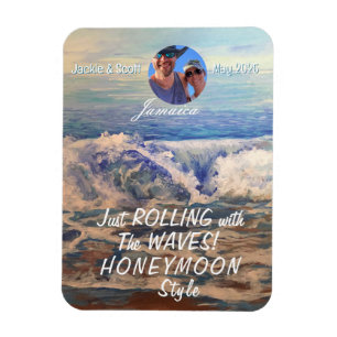 Honeymoon Cruise Blue PERSONALIZE Foto Magnet