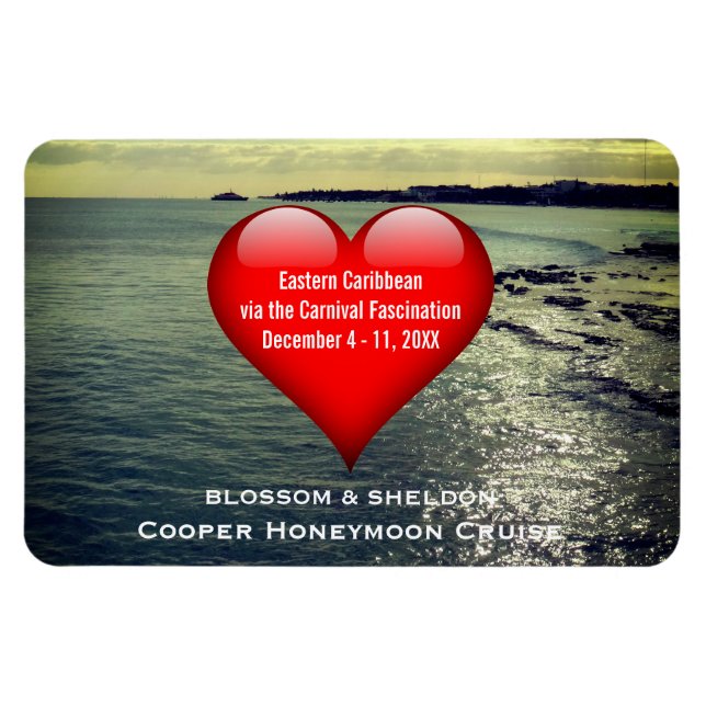 Honeymoon Cruise Cabin Door Marker Herz Ozean Magnet (Horizontal)