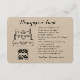 Honeymoon-Fond-Anfrage Hochzeit mit QR-Einsteckkar Begleitkarte