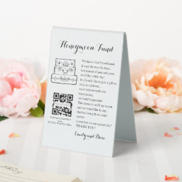 Honeymoon Fond Antrag Hochzeit QR CODE Umschließun Tischaufsteller