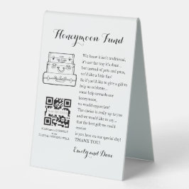Honeymoon Fond Antrag Hochzeit QR CODE Umschließun Tischaufsteller