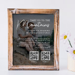 Honeymoon-Fonds Modernes Bargeld qr Foto Poster<br><div class="desc">Dieses Honeymoon-Ehrenzeichen zeigt den Titel "Bring uns in die Berge" in modernen weißen Schriftart über einem Ihrer Lieblingsfotos in der Verlobung. Sie können einfach bis zu 2 QR Codes hinzufügen,  um Ihre Gäste zu einem Traumurlaub einzuladen,  indem Sie Barspenden mit Ihrem Handy an Ihre Zahlungsanwendung senden.</div>