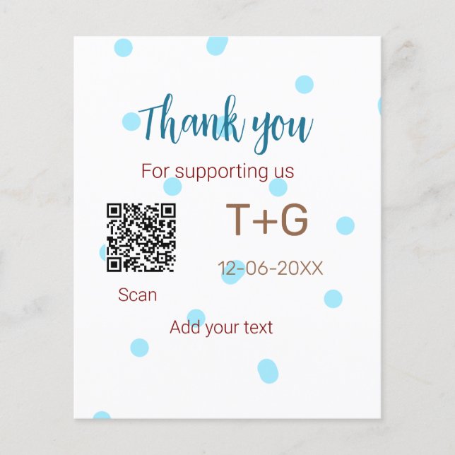 Honeymoon Fund Add Q R Codelame Name Hochzeit (Vorderseite)