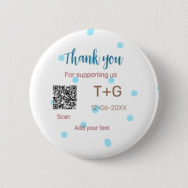 Honeymoon Fund Add Q R Codelame Name Hochzeit Button (Vorderseite)