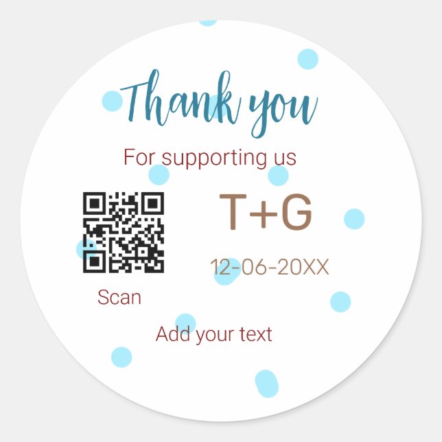 Honeymoon Fund Add Q R Codelame Name Hochzeit Runder Aufkleber (Vorderseite)