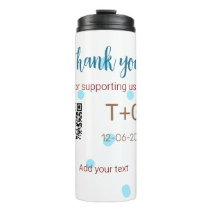 Honeymoon Fund Add Q R Codelame Name Hochzeit Thermosbecher