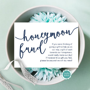 Honeymoon Fund Cash Wish, ein Hinweis auf Geschenk Begleitkarte