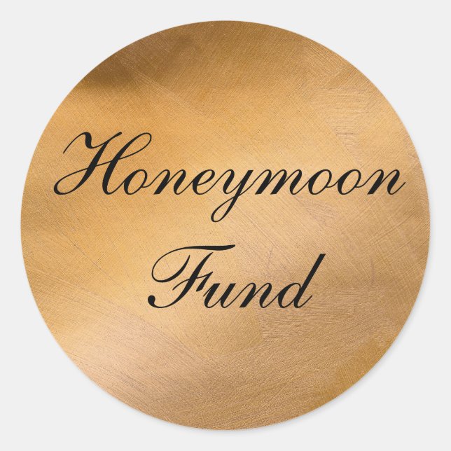 Honeymoon Fund Copper Round Runder Aufkleber (Vorderseite)
