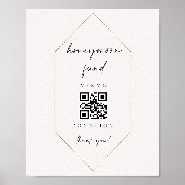 Honeymoon Fund Donation Scan Sign Cash Gift C100 Poster (Vorne)