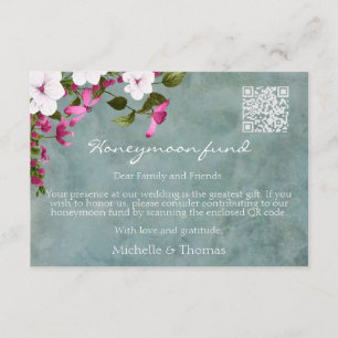 Honeymoon Fund Dusty Aquamarin White Magenta Flora Begleitkarte