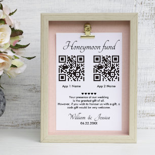 Honeymoon Fund mit 2 QR Code Begleitkarte