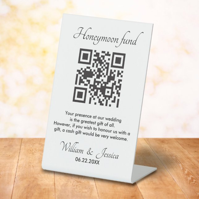 Honeymoon Fund mit QR Code Sockelschild (Von Creator hochgeladen)