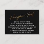 Honeymoon Fund Moderne Gold Handwriting Wedding Begleitkarte<br><div class="desc">Diese einfachen, unverwechselbaren Karteneinsätze wurden so konzipiert, dass sie anderen Elementen in einer wachsenden Veranstaltungspalette entsprechen, die über einen modernen lässigen Schriftart mit einem schlichten Hintergrund verfügt, in dem Sie alle gewünschten Farben einstellen können. Auf der Vorderseite lesen Sie "Honeymoon Fund" in der vorgestellten Schrift. auf der Rückseite habe ich...</div>