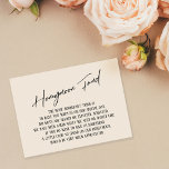 Honeymoon Fund Modernes Handwriting Einfache Creme Begleitkarte<br><div class="desc">Diese einfachen, unverwechselbaren Karteneinsätze wurden so konzipiert, dass sie anderen Elementen in einer wachsenden Veranstaltungspalette entsprechen, die über einen modernen lässigen Schriftart mit einem schlichten Hintergrund verfügt, in dem Sie alle gewünschten Farben einstellen können. Auf der Vorderseite lest du "Honeymoon Fund" in der vorgestellten Schrift; auf der Rückseite habe ich...</div>