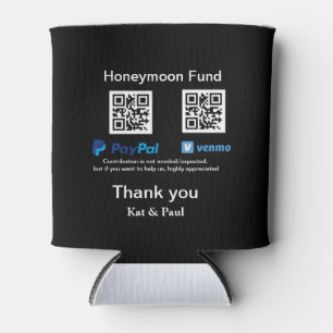 Honeymoon Fund PayPal Venmo QR Code Vielen Dank Dosenkühler
