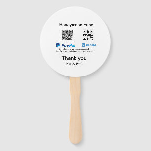 Honeymoon Fund PayPal Venmo QR Code Vielen Dank Fächer