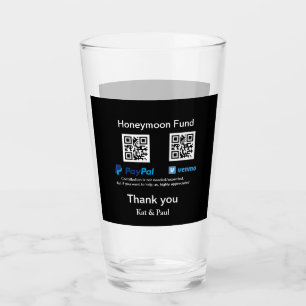 Honeymoon Fund PayPal Venmo QR Code Vielen Dank Glas