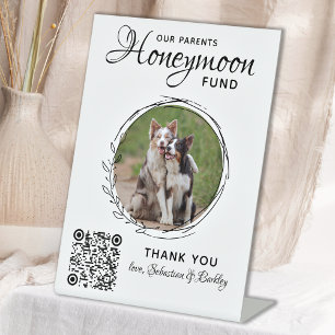 Honeymoon Fund Pet Dog Wedding Photo Venmo QR Code Sockelschild