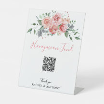 Honeymoon Fund QR Code Boho Wedding Floral Pink