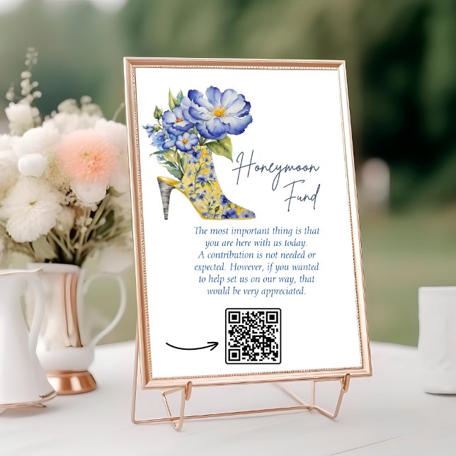 Honeymoon Fund QR-Code für High-Heel-Brautparty Tischnummer (Von Creator hochgeladen)