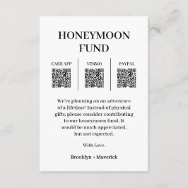 Honeymoon Fund QR Code Photo Enclosure Card Begleitkarte