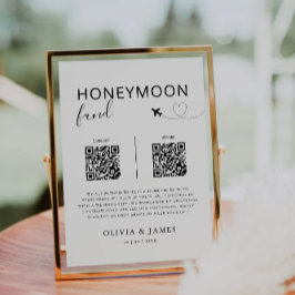 Honeymoon Fund QR Code Sign, Hochzeitsfeiertage in Einladung