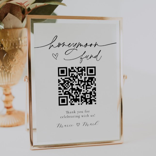 Honeymoon Fund QR Code Sign Poster (Von Creator hochgeladen)