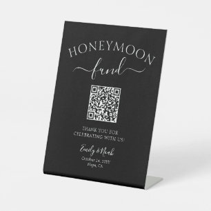 Honeymoon Fund QR Code Signing Minimalistische Hoc Sockelschild