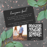 Honeymoon Fund QR Code Wedding Registry Black Begleitkarte<br><div class="desc">Einfache, stilvolle Hochzeitsregisterflitterkarte in modernem minimalistischem Design mit eleganter Schrifttyp-Schrift in Schwarz und Weiß, mit einem informellen Schriftart im Stil der Handschrift. Der Text kann leicht mit Ihrem Titel, Zahlungsdetails (zelle, venmo, PayPal), scannbarem QR-Code, Nachricht und Foto für ein einzigartiges Hochzeitsdesign personalisiert werden. Wenn Sie Hilfe bei der Anpassung dieses...</div>