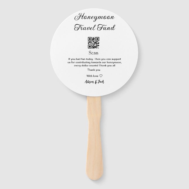 Honeymoon fund scan QR codeadd name  Fächer (Vorderseite)