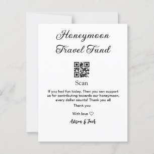 Honeymoon Fund Scan QR Codeadname Postkarte