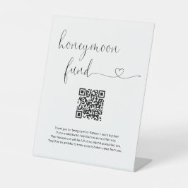 Honeymoon Fund Sign mit Gedicht & QR Code Sockelschild