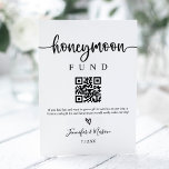 Honeymoon Fund Sign, QR Code Honeymoon Wish Sockelschild<br><div class="desc">Das Honeymoon-Fond-Zeichen ist eine lustige Möglichkeit,  um Gästen die Spende zu Ihrem Flitterwochenfonds zu ermöglichen.</div>