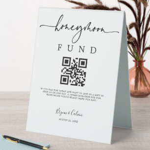 Honeymoon Fund Sign Wedding Reception Geschenk B61 Tischaufsteller