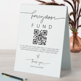 Honeymoon Fund Sign Wedding Spenden Dekor G400 Tischaufsteller