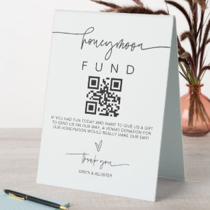Honeymoon Fund Sign Wedding Spenden Dekor G400 Tischaufsteller